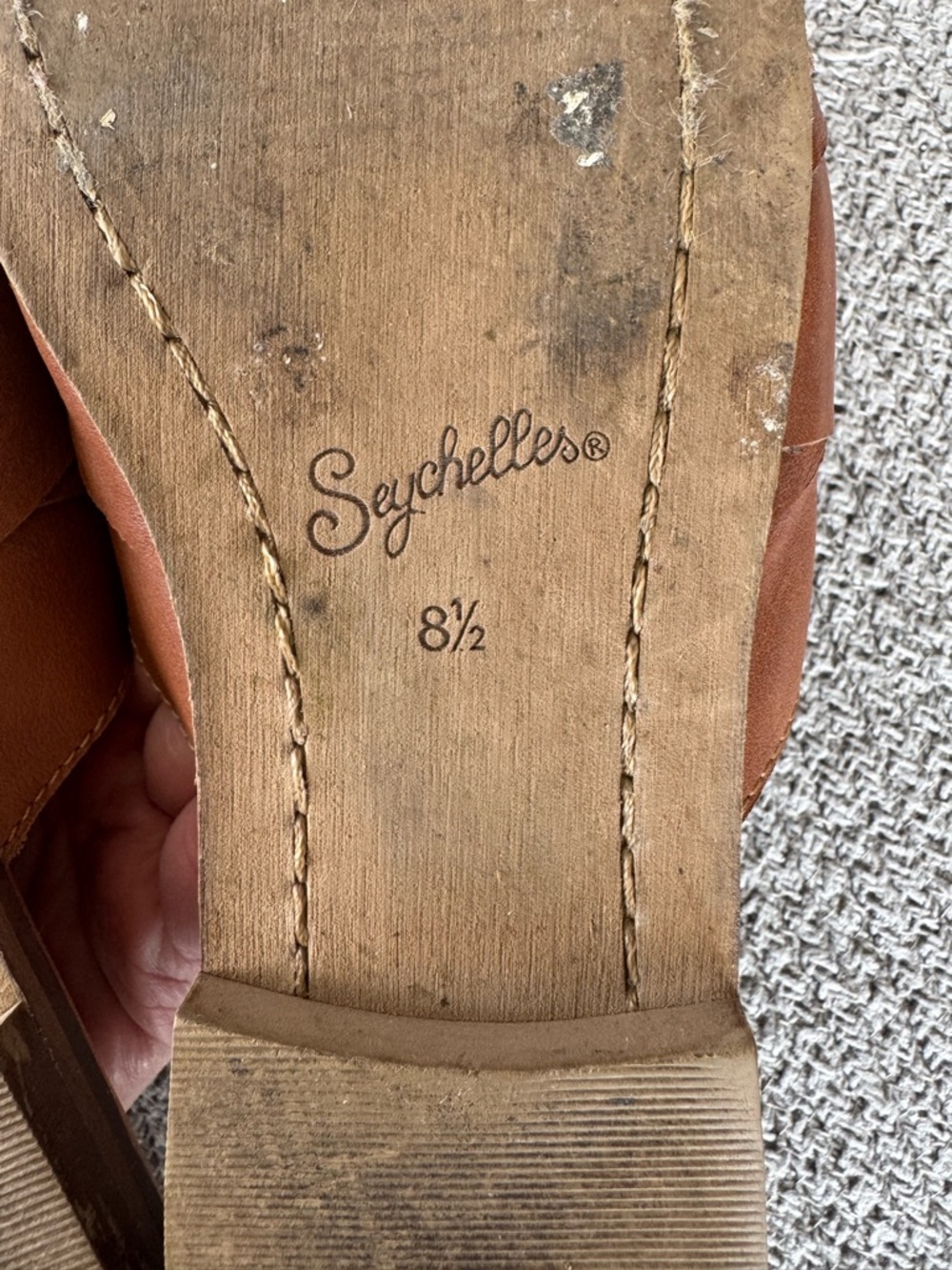 Seychelles Cognac Brown Leather Woven Mules Slides Sz 8.5 - Picture 6 of 9